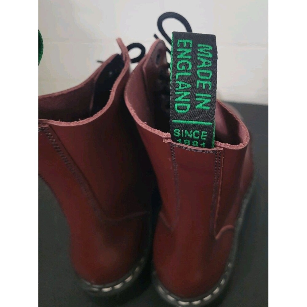 Solovair NPS 11 Eye Steel Toe Derby Boots Oxblood Made in England New UK 5 EU 34 - Picture 9 of 13